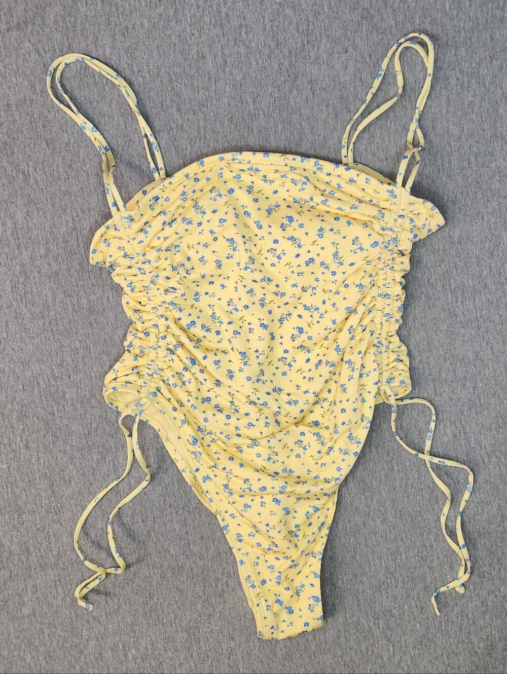 Wild Fable Floral Extra High‑Leg Cheeky One‑Piece Swimsuit Yellow XL